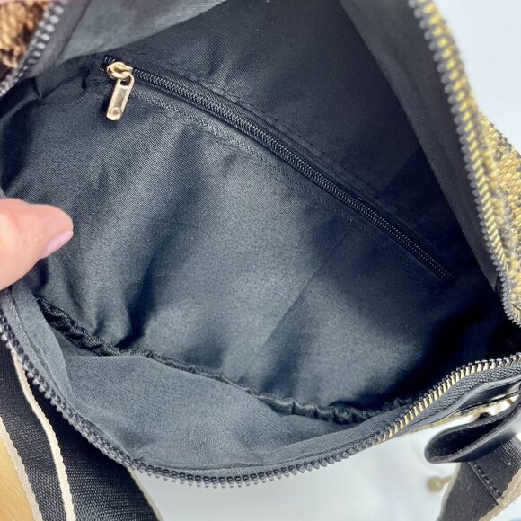 Cahres & Heka  Designer Crossbody Houndstooth Print Canvas Bag - Picture 6 of 14